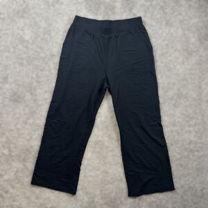 TenTree Pants Womens Large Black Purcell Wide Leg Cropped Lounge Sustainable